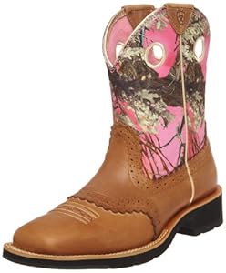 Ariat Women's Fatbaby Cowgirl Equestrian Boot,Cork Brown/ True Timber,8 M US