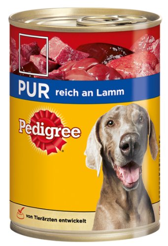 Pedigree Pur Dose reich an Lamm 12x400g