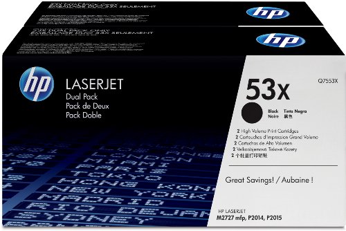 HP Laserjet 53X Black Dual Pack (53X) Cartridge in Retail Packaging (Q7553XD)