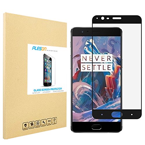 OnePlus 3 Screen Protector, PLESONÂ® [Updated Version] OnePlus 3 Tempered Glass Screen Protector,[Full Coverage] [Case Friendly] 9H/Bubble Free, Glass Screen Protector for OnePlus 3 - Lifetime Warranty