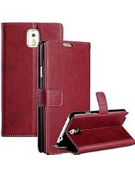 Wireless: myLife Burgundy Red {Smooth Texture Design} Faux Leather (Card, Cash and ID Holder + Magnetic Closing) Slim Wallet for Galaxy Note 3 Smartphone by Samsung (External Textured Synthetic Leather with Magnetic Clip + Internal Secure Snap In Closure Hard Rubberized Bumper Holder) - myLife Brand Products