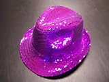51P8dHqa7HL. SL160  Sequin Covered Fedora / Purple / Red Hat Lady Society