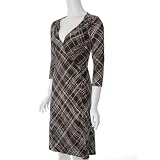 BCBG MAX AZRIA - BCBG Maxazria 3/4 Sleeve Wrap Dress (Closeout Item)