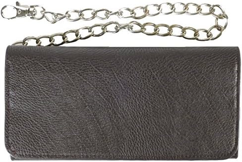 True Leather Biker Wallet with Chain Brown
