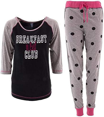 Black and Gray Women's Cotton Pajamas M