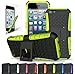 iPhone 5C Case, CINEYO(TM) Heavy Duty Rugged Dual Layer Case with Kickstand (Apple iPhone 5c Black) (Green)