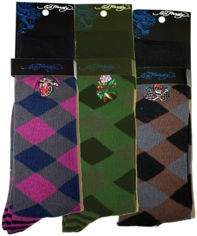 Ed Hardy Diamonds & Stripes Men's Crew Socks