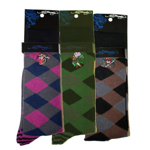 Ed Hardy Diamonds & Stripes Men's Crew Socks