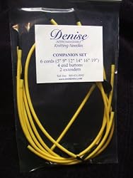 Denise Interchangeable Knitting Crochet Yellow Companion Cords Set