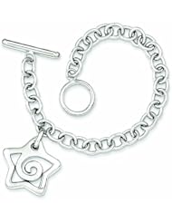 Genuine .925 Sterling Silver Polished Star Bracelet 9.6 Grams 7 Inch Length. 100% Satisfaction Guaranteed.
