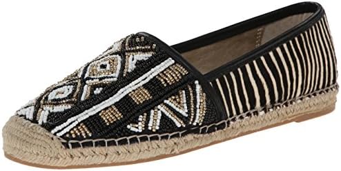 Sam Edelman Women's Lida Moccasin, Black/Black/Ivory Black/Gold Beading, 9 M US