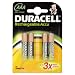 Duracell Rechargeable Accu Hr03 750 Mah Aaa Batteries - 4-pa