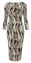 Cotton Summer Vintage Leopard Print Bandage Dress/Midi Dress 