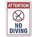 Attention No Diving, Swimming Pool Rules Sign - 10