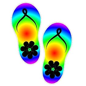 Flip Flops Funny Car Decals Window Sticker Item #3