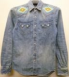 RRL（ダブルアールエル） リミテッドエディション ビーズ装飾 デニムシャツ 並行輸入品