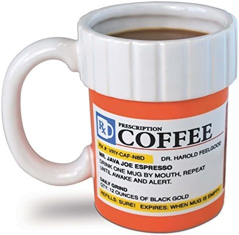 Big Mouth Toys Ceramic Prescription Coffee Mug, Orange by Big Mouth Toys