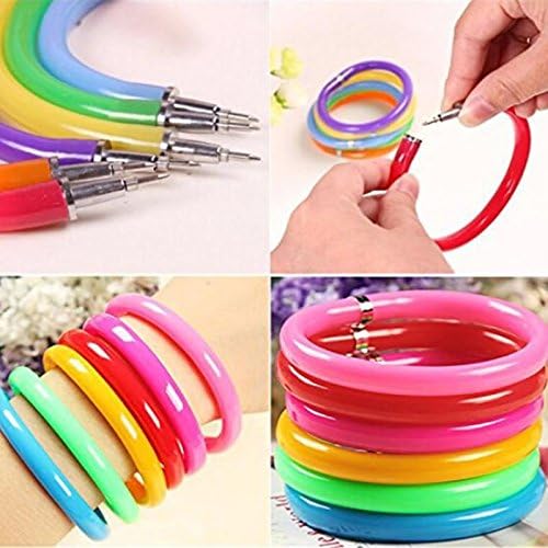 10 pcs/lot Flexible Ball Point Pen ,Cute Candy Color Bangle Bracelet Wristlet Circlet School Office Supplies (Random Color)