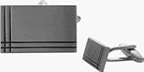 Men's Designer Steel Rectangle Cuflinks