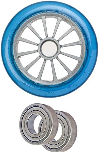 YAK Scooter Wheel 125mm x 85a With ABEC 7 Bearings Included Blue / Silver