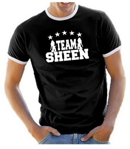 Coole-Fun-T-Shirts T-Shirt TEAM SHEEN - Two and a half men - Mein cooler Onkel Charlie ! R Preisvergleich