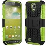 Galaxy s4 Case, Galaxy s4 Armor cases- Tough Armorbox Dual Layer Hybrid Hard/Soft Protective Case by Cable and Case - Green Armor Case