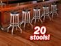 20 Chrome Black Commercial Grade Restaurant Strong Swivel Barstools 29"