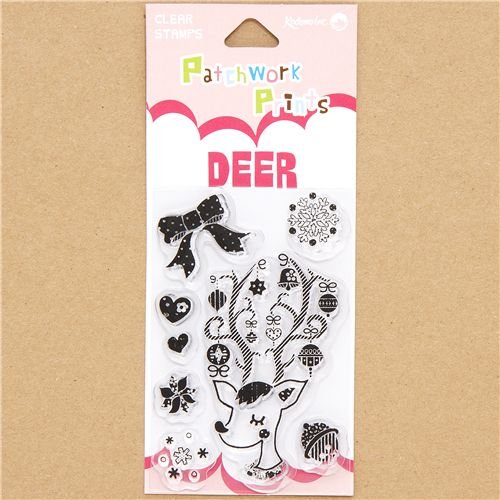 Imagen 2 de Bonitas pegatinas de gel con un ciervo, copos de nieve