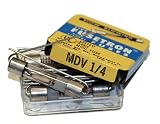 Box of (5) Bussman MDV-1/4 Amp @ 250 Volts or Less Slow Blowing Fuses with Pig Tail Leads