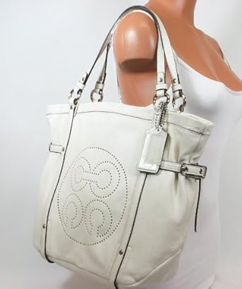 NEW AUTHENTIC COACH AUDREY CINCED N/S CONVERTIBLE SHOULDER TOTE (Parchment/Silver)