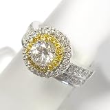 14K White Gold Natural Yellow and White Diamond Wedding Set - 1.52 Ct. - CERTIFIED