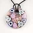 Purple Millefiori Murano Glass Pendant - Daisy Purple Style1