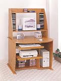 Review Coaster 4513 / Home Office Oak Finish Wood Computer Desk w/Bookcase & Printer Storage