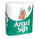 Angel Soft Bathroom Tissue, 2 Ply, White, Unscented, 4 rolls