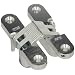 SOSS Mortise Mount Invisible Hinge with 4 Holes, Zinc, Satin Chrome Finish, 2-3/4" Leaf Height, 5/8" Leaf Width, 23/32" Leaf Thickness, #8 x 1-1/4" Screw Size