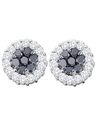 14KT White Gold 0.76 CTW Diamond Flower Earrings