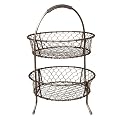 Antique Copper 2-Tier Wire Basket