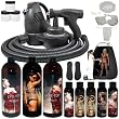 Turbo Tan Deluxe (Model T75) Professional Sunless HVLP Turbine Spray Tanning System with 1 Quart of Belloccio Pre-Tan Body Prep Spray Solution, 1 Quart of 8% DHA Sunless Tanning Solution with MEDIUM Bronzer, 1 Quart of Post-Tan Spray Solution, 5 Solution Variety Pack, Spray Tanning Tent Booth, and Full Tanning Accessories Kit