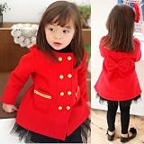 LW Girls Red Trench Coat Jacket Gold Button details
