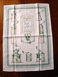 Coffee Grinders Structured Weave Cotton Tea Towel