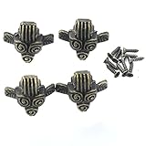 【ノーブランド 品】4本 フラワーパターン ボックス 足 家具 コーナー フット 装飾 プロテクター カバー　ケースプロテクター