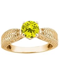 0.80 Ct Round Canary SI1/SI2 Diamond 14K Yellow Gold Ring