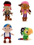 Disney Store Disney Junior Jr. Jake and The Never Land/Neverland Pirates Plush Stuffed Doll Toy Gift Set Including 12 Jake, 12 Izzy, 12 Cubby and 8 Skully