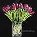 10pcs Wholesale Tulip Flower Latex Real Touch for Wedding Bouquet Decor Flowers (KC455Purple Tulip)
