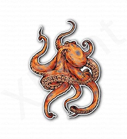 Orange Octopus Sticker