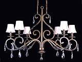 Crystorama Hand Cut Crystal Wrought Iron Oval Shaped Chandelier - Florentine Bronze