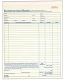 Auto Repair Estimate Book, 2-Part, Carbonless, 8.38 x 10.69 Inches, White/Canary, 50 Sets per Book (D8104)
