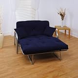 Classic 2 Seater Metal Futon Sofa Bed with Reflex Flake Futon Mattress in Black Colour