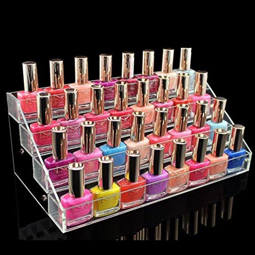 Sunplustrade Nail Polish Display Holder Nail Polish Storage Acrylic 5 Step Counter Display Nail Polish Organizer Holds up 36 60 72 Bottles (36 Bottle)