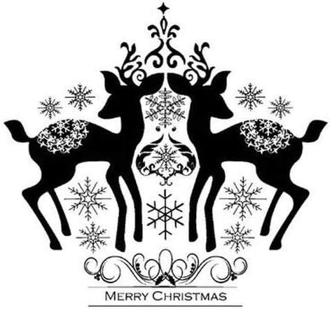 Merry Christmas Deer Cling Rubber Stamp